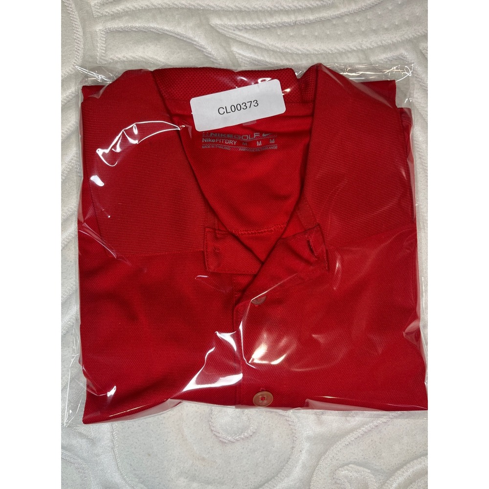 Nike Golf Mens Fit Dry Red Short Sleeve Polo Shirt Size Medium NWT - Picture 8 of 8